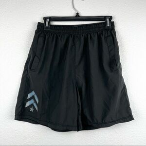 BARRY’S BOOTCAMP Athletic Shorts with Liner Shorts, Black, 6” Inseam, Size Small